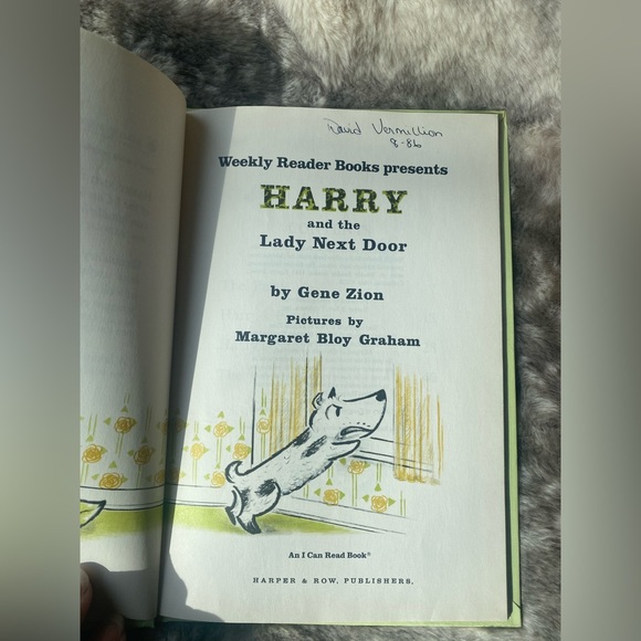 Vintage 1st Edition 1960 hardcover book Harry and the Lady Next Door -Gene Zion - Picture 8 of 10